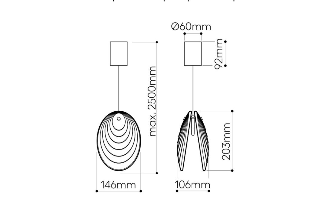 Подвесной светильник модель Mussels Single Suspension Lamp от фабрики Bomma
