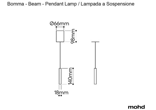Подвесной светильник модель Beam Suspension Lamp от фабрики Bomma