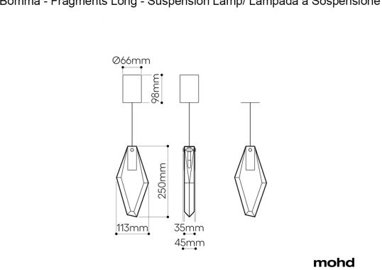 Подвесной светильник модель Fragments Long Suspension Lamp от фабрики Bomma