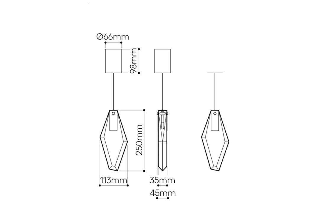 Подвесной светильник модель Fragments Long Suspension Lamp от фабрики Bomma