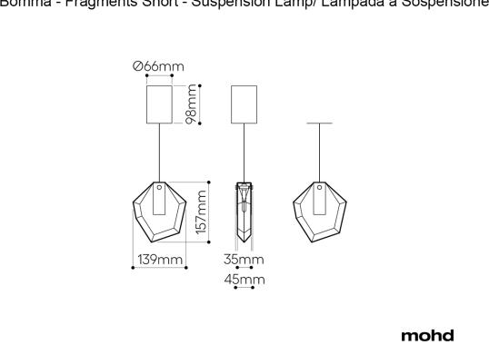 Подвесной светильник модель Fragments Short Suspension Lamp от фабрики Bomma