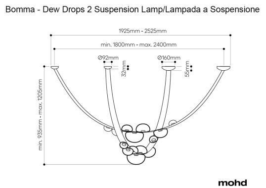 Подвесной светильник модель Dew Drops 2 Vegan Suspension Lamp от фабрики Bomma