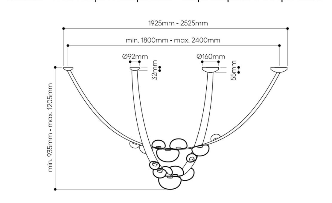 Подвесной светильник модель Dew Drops 2 Vegan Suspension Lamp от фабрики Bomma