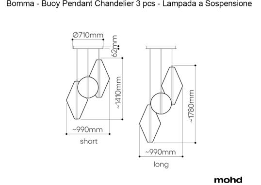 Люстра модель Buoy Pendant Chandelier 3pcs от фабрики Bomma