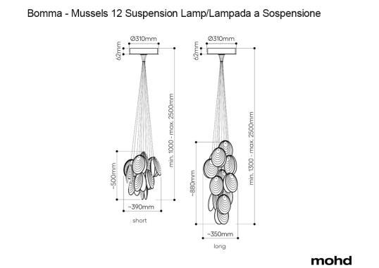 Подвесной светильник модель Mussels 12 Suspension Lamp от фабрики Bomma