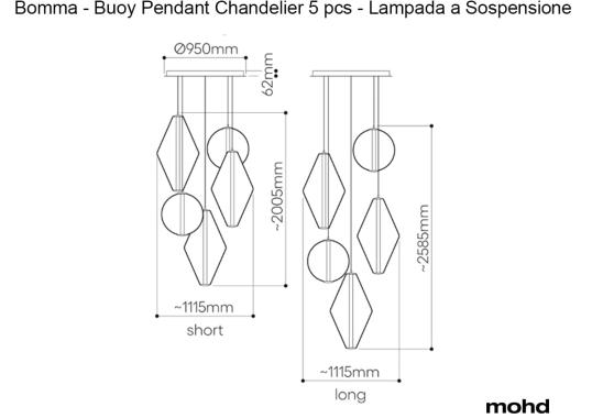Люстра модель Buoy Pendant Chandelier 5pcs от фабрики Bomma