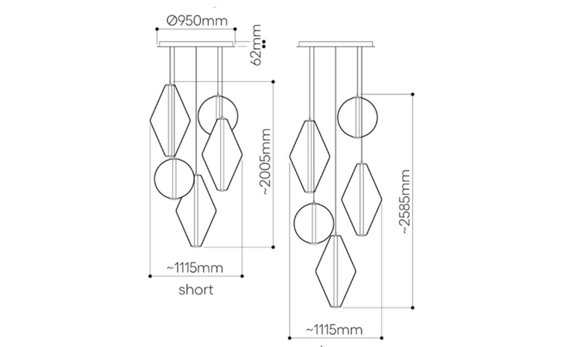 Люстра модель Buoy Pendant Chandelier 5pcs от фабрики Bomma