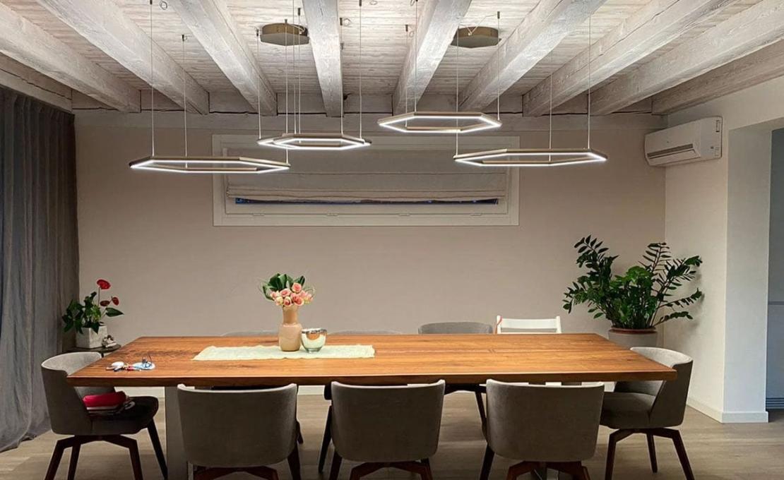 Подвесной светильник модель Poly Esagono 9610 Suspension Lamp от фабрики Olev Lighting