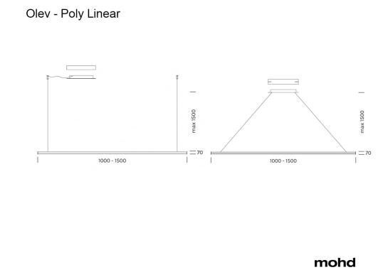Подвесной светильник Poly Linear Suspension Lamp от Olev Lighting image 5