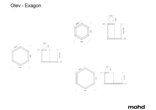 Подвесной светильник модель Exagon Suspension Lamp от фабрики Olev Lighting