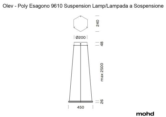 Подвесной светильник модель Poly Esagono 9610 Suspension Lamp от фабрики Olev Lighting
