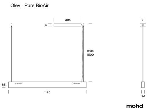 Подвесной светильник модель Pure BioAir Suspension Lamp от фабрики Olev Lighting