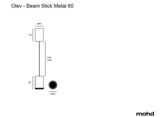 Подвесной светильник модель Beam Stick Metal 60 от фабрики Olev Lighting