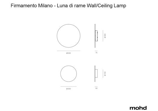 Потолочный светильник модель Luna di rame Wall/Ceiling Lamp от фабрики Firmamento Milano