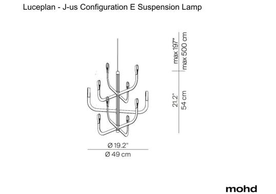 Подвесной светильник модель J-us Configuration E Suspension Lamp от фабрики Luceplan