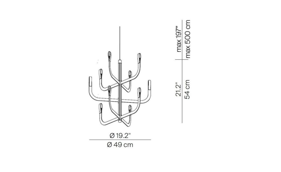 Подвесной светильник модель J-us Configuration E Suspension Lamp от фабрики Luceplan