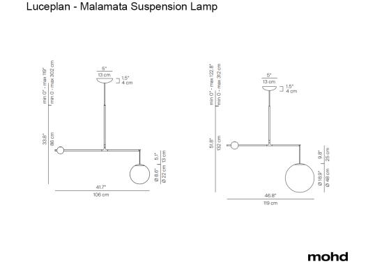 Подвесной светильник модель Malamata Suspension Lamp от фабрики Luceplan
