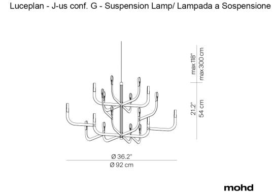 Подвесной светильник модель J-us Configuration G Suspension Lamp от фабрики Luceplan
