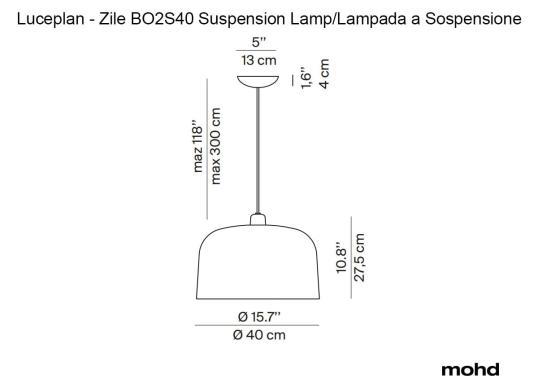 Подвесной светильник модель Zile BO2S40 Suspension Lamp от фабрики Luceplan