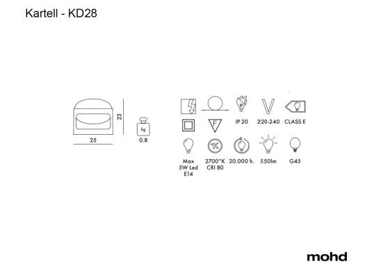 Настольная лампа модель KD28 Table Lamp от фабрики Kartell