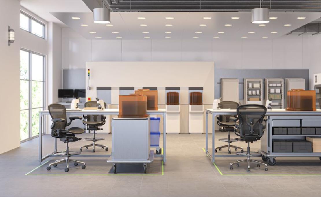 Офисное кресло модель Aeron ESD Stool от фабрики Herman Miller