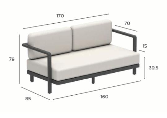Уличный диван от фабрики Royal Botania модель ALURA-SOFA