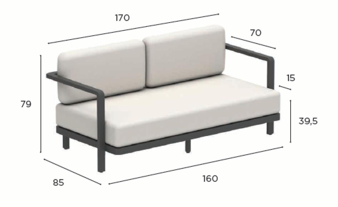 Уличный диван от фабрики Royal Botania модель ALURA-SOFA
