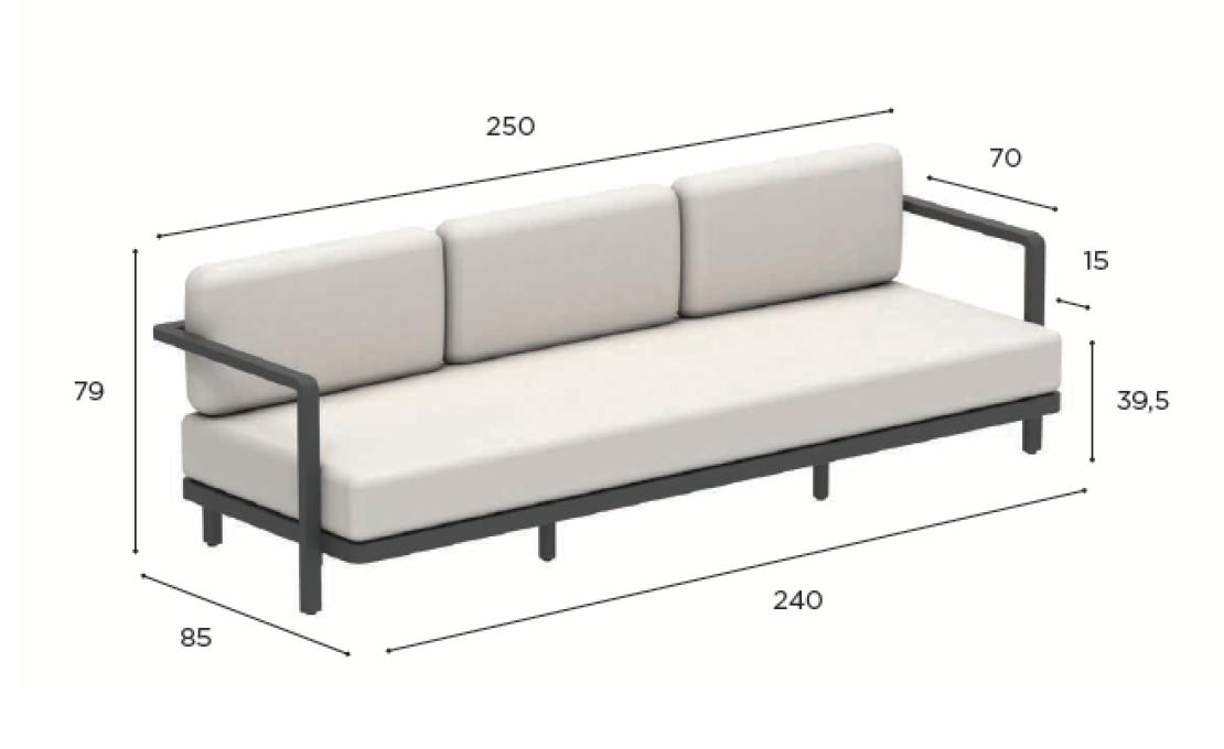 Уличный диван от фабрики Royal Botania модель ALURA-SOFA