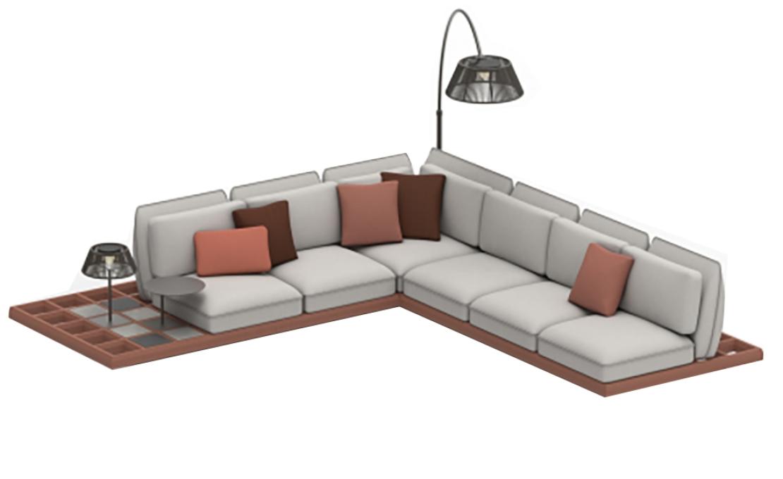 Уличный диван от фабрики Royal Botania модель MOZAIX-SOFA