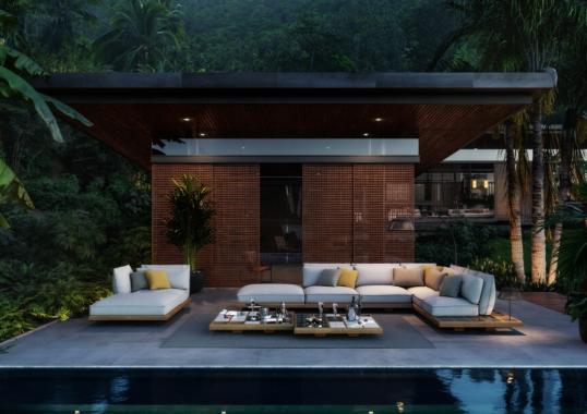 Уличный диван от фабрики Royal Botania модель MOZAIX-SOFA
