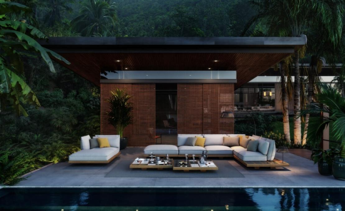 Уличный диван от фабрики Royal Botania модель MOZAIX-SOFA