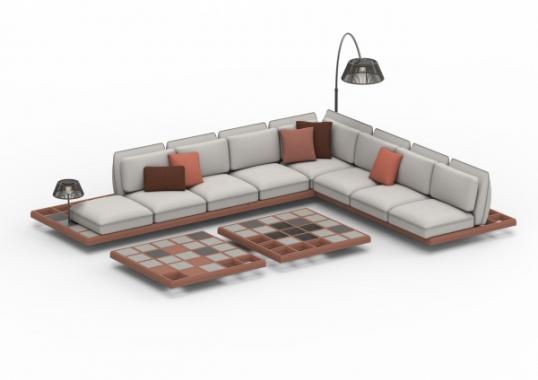 Уличный диван от фабрики Royal Botania модель MOZAIX-SOFA