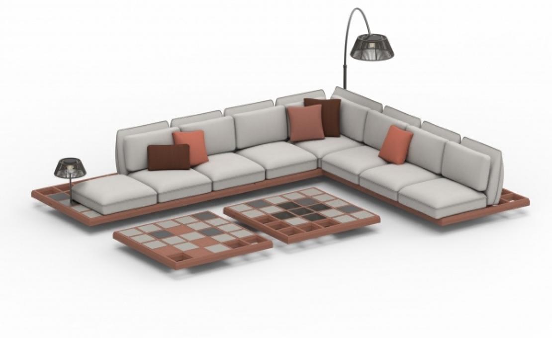 Уличный диван от фабрики Royal Botania модель MOZAIX-SOFA