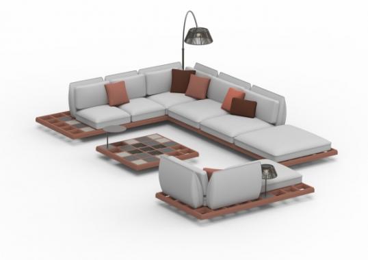 Уличный диван от фабрики Royal Botania модель MOZAIX-SOFA