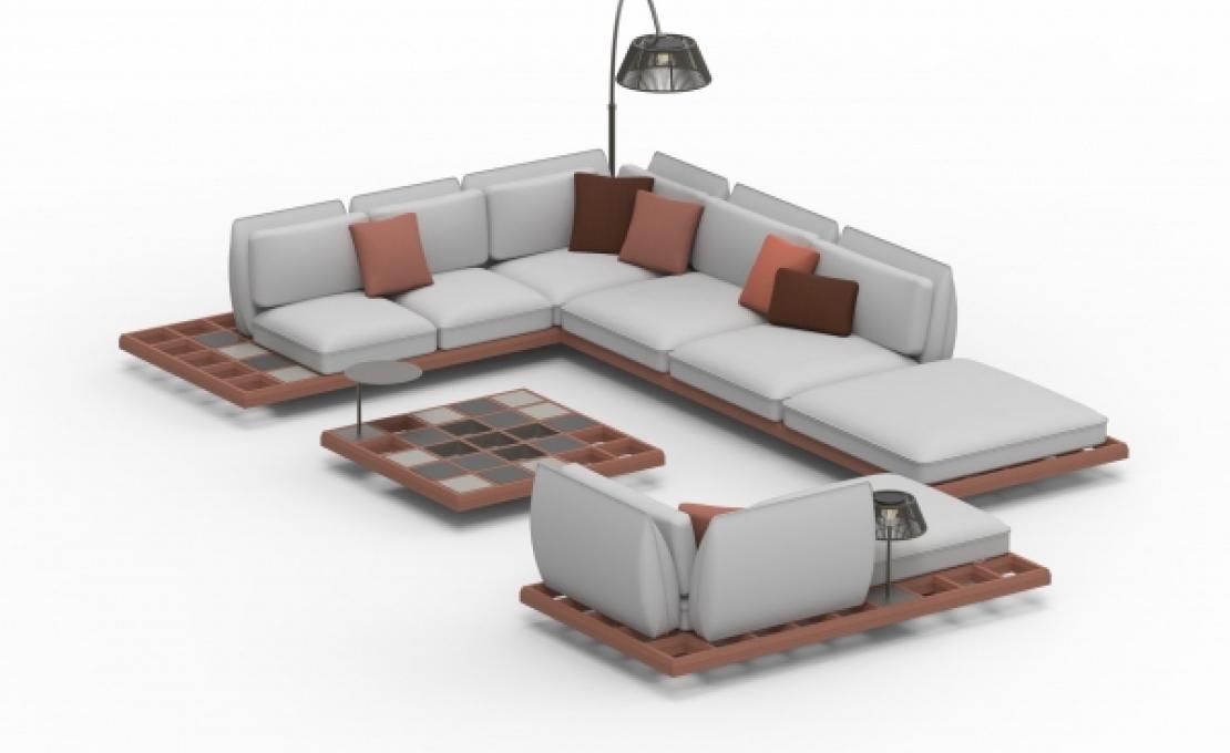 Уличный диван от фабрики Royal Botania модель MOZAIX-SOFA
