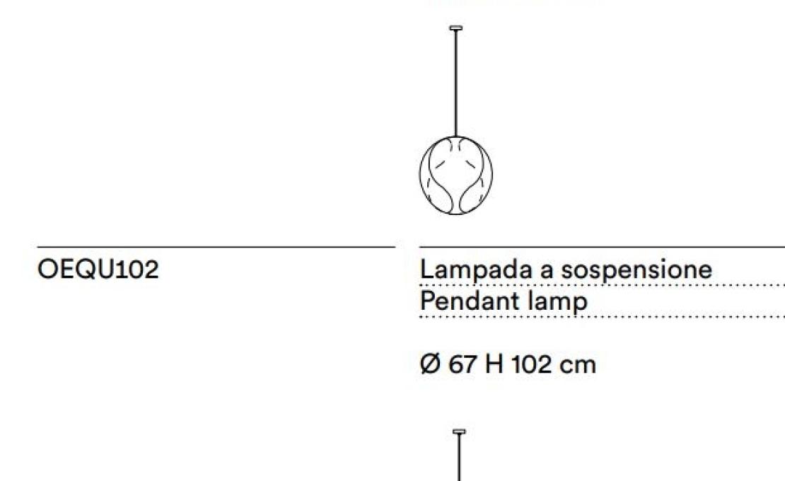 Подвесной светильник от фабрики Tacchini модель OEQU/EQUINOXPENDANTLAMP