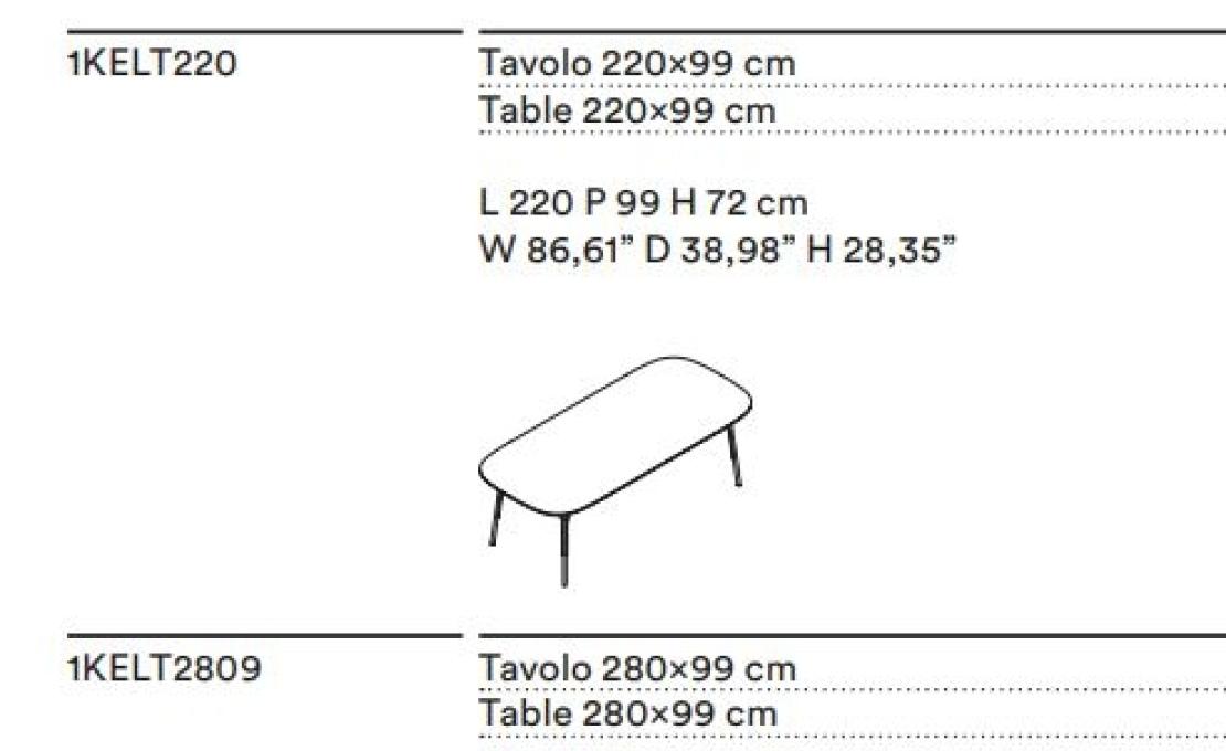 Стол от фабрики Tacchini модель 1KELT/TABLE