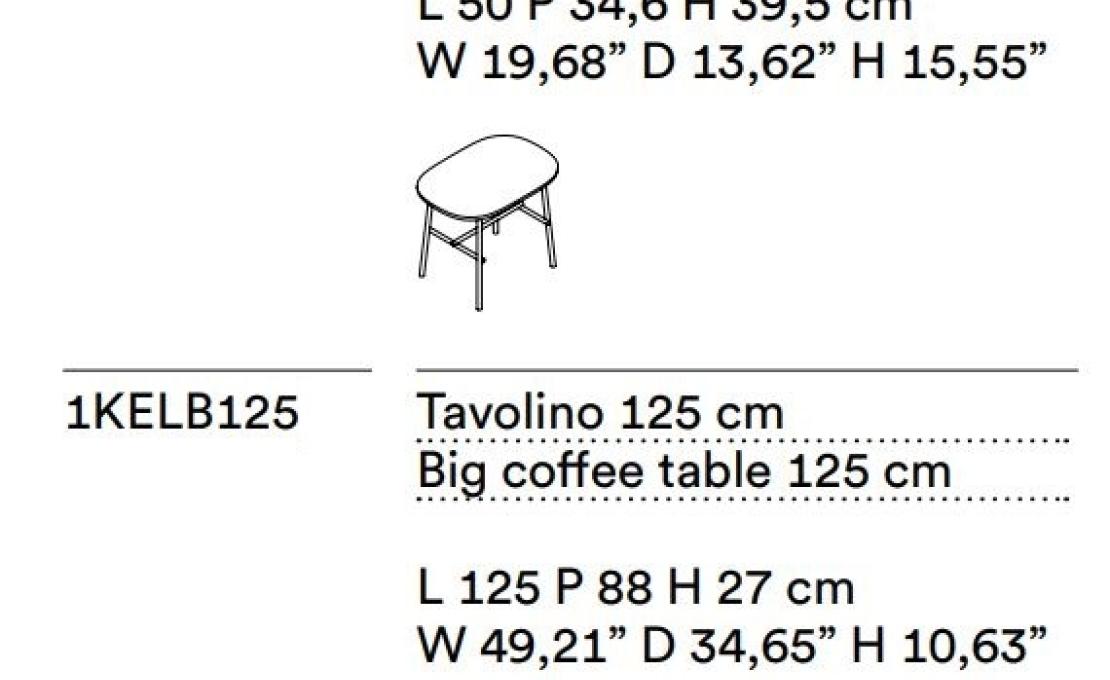 Журнальный столик от фабрики Tacchini модель 1KEL/LOWTABLE