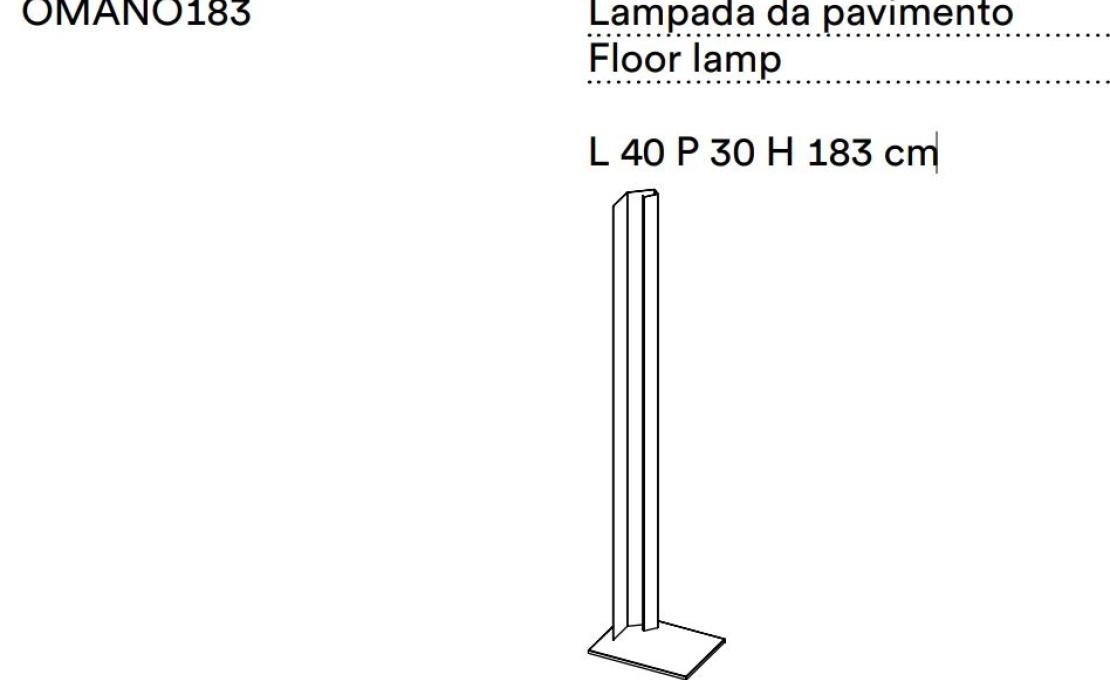 Торшер от фабрики Tacchini модель OMANO183/MANOLIGHTFLOOR