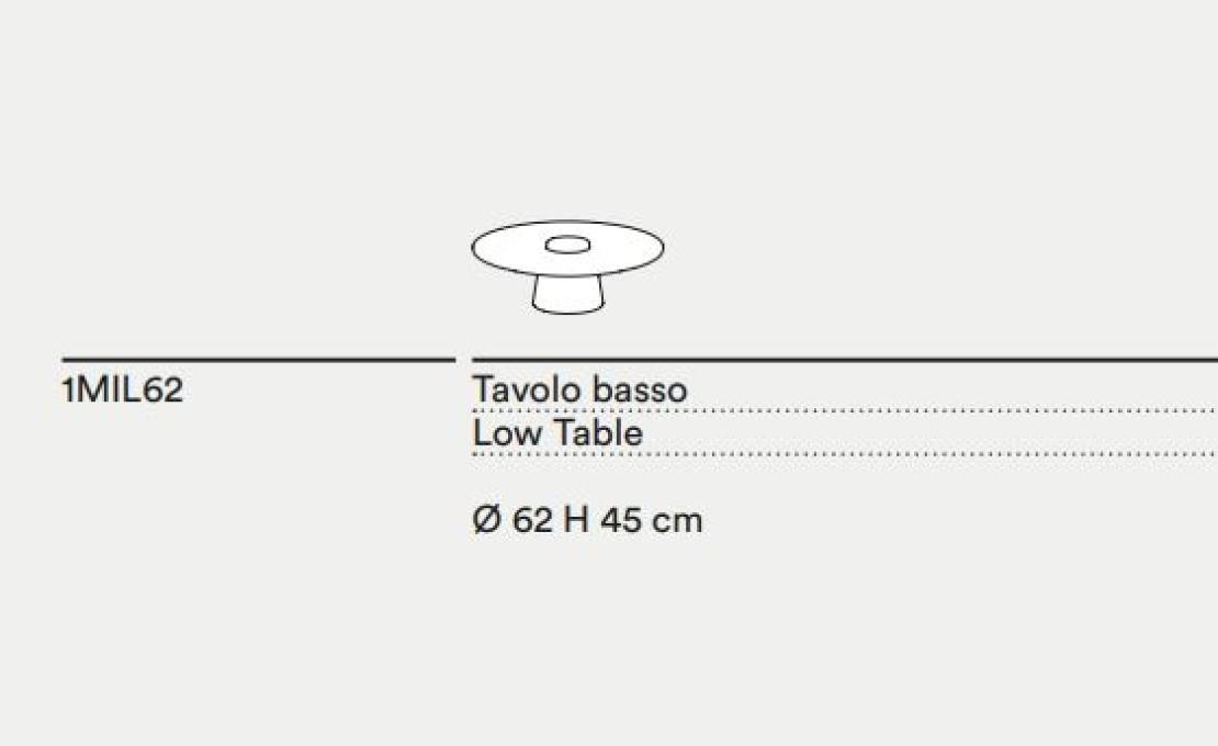 Журнальный столик от фабрики Tacchini модель 1MIL/LOWTABLE