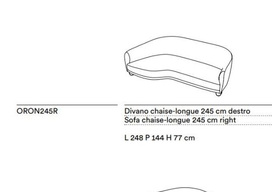 Диван от фабрики Tacchini модель ORON245/ROMANUVOLA
