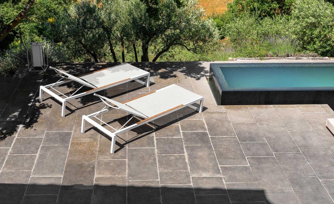 Шезлонг уличныйот фабрики Talenti модель ALABAMA ALU SUN LOUNGER