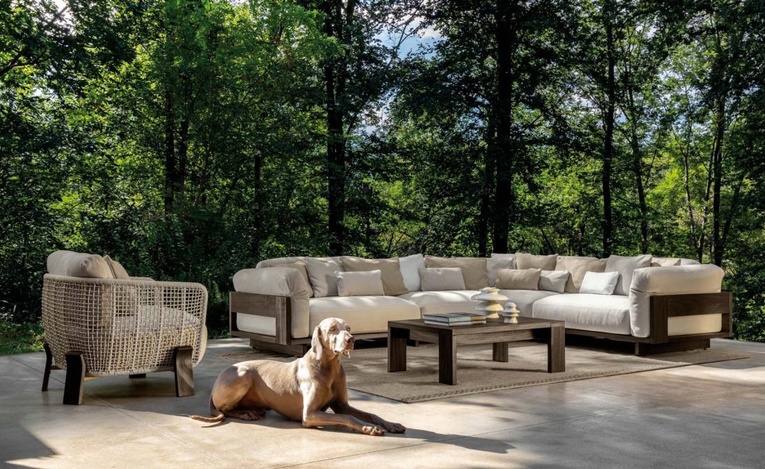 Уличный диван от фабрики Talenti модель ARGO WOOD SOFA