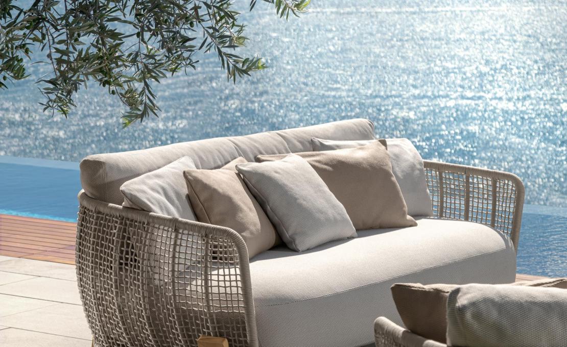 Уличный диван от фабрики Talenti модель ARGO WOOD SOFA LOVE SEAT