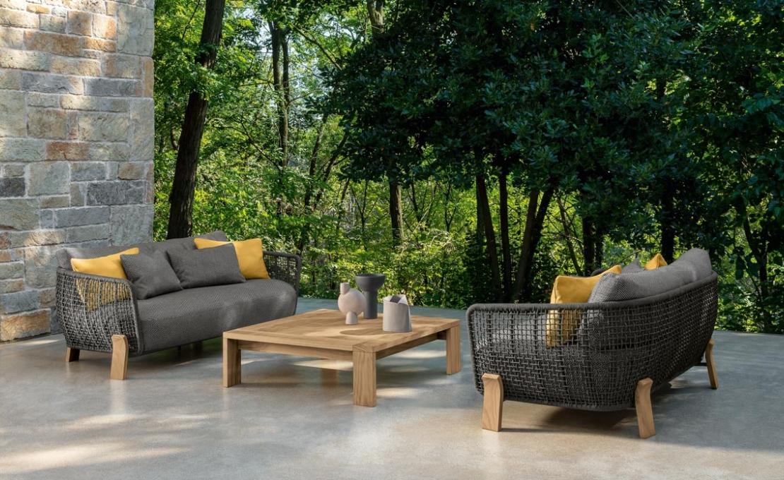 Уличный диван от фабрики Talenti модель ARGO WOOD SOFA LOVE SEAT