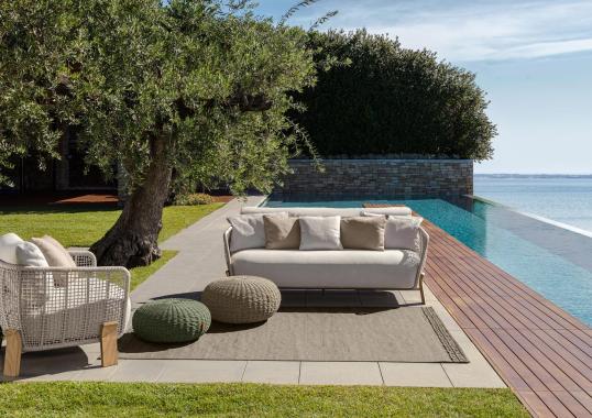 Уличный диван от фабрики Talenti модель ARGO WOOD SOFA LOVE SEAT