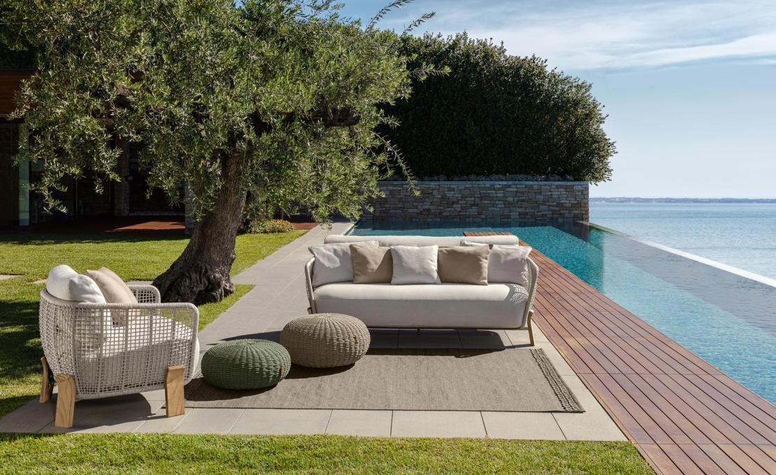 Уличный диван от фабрики Talenti модель ARGO WOOD SOFA LOVE SEAT