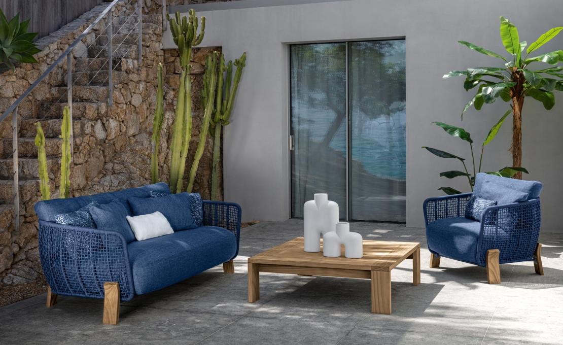 Уличный диван от фабрики Talenti модель ARGO WOOD SOFA LOVE SEAT