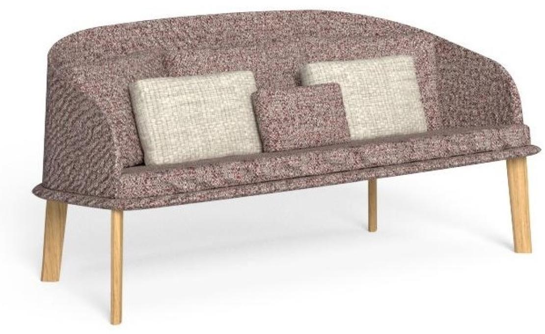 Уличный диван от фабрики Talenti модель CLEO WOOD LOVE SEAT SOFA