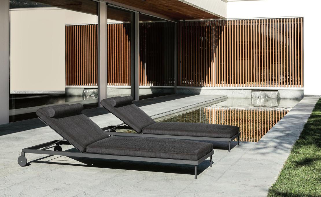 Шезлонг уличныйот фабрики Talenti модель CLEO SOFT ALU SUN LOUNGER